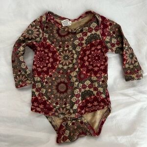 Kate Quinn Red and Cream Floral Kids Bodysuit